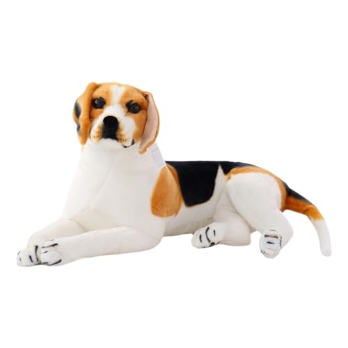 TOPLITHE Beagle Hund Kuscheltier, Realistisches Beagle Plüsch Welpenkissen Plüschtier for Kinder Erwachsene Weihnachts Geburtstagsgeschenk(Lying down,75CM/29IN) von TOPLITHE
