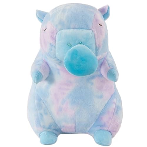 TOPLITHE Buntes Capybara Plüschtier, Süßes Capybara Plüschtier Mit Regenbogenfarben Weiches Gefülltes Aniamls Spielzeug Geschenk for Mädchen und Jungen Raumdekoration(Blue,35CM/13IN) von TOPLITHE