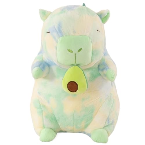 TOPLITHE Buntes Capybara Plüschtier, Süßes Capybara Plüschtier Mit Regenbogenfarben Weiches Gefülltes Aniamls Spielzeug Geschenk for Mädchen und Jungen Raumdekoration(Green,35CM/13IN) von TOPLITHE