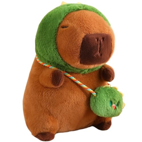 TOPLITHE Capybara Kuscheltiere, Kawaii Capybara Plüschtier Weiches Plüschtier Mit Abnehmbarem Hut Kuschelgeschenk for Kinder Jungen und Mädchen(Dinosaur,23CM/9IN) von TOPLITHE