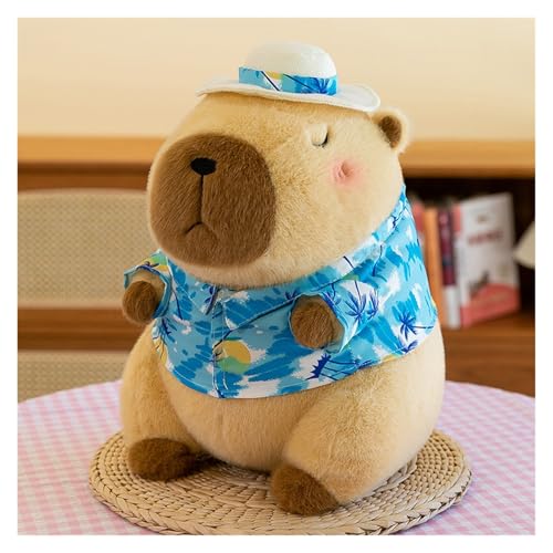 TOPLITHE Capybara Kuscheltierr, Süßes Capybara Plüschtier Mit Badeanzug Weiche Stofftiere Geschenk for Kinder Jungen und Mädchen(BlueCapybara,24CM/9IN) von TOPLITHE