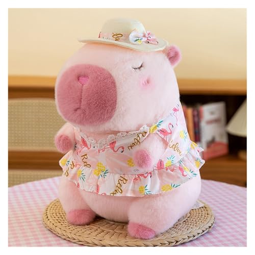 TOPLITHE Capybara Kuscheltierr, Süßes Capybara Plüschtier Mit Badeanzug Weiche Stofftiere Geschenk for Kinder Jungen und Mädchen(PinkCapybara,40CM/15IN) von TOPLITHE