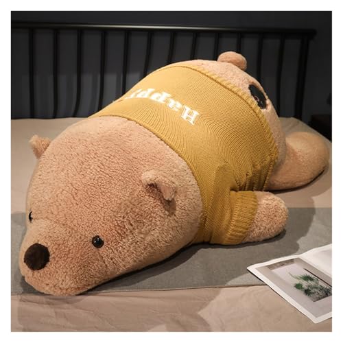 TOPLITHE Eisbär Plüsch Kissen, 90Cm Riesiger Bär Plüschtier Ausgestopfte Tiere Langes Körperkissen for Kinder Weihnachten Geburtstag(Brown) von TOPLITHE