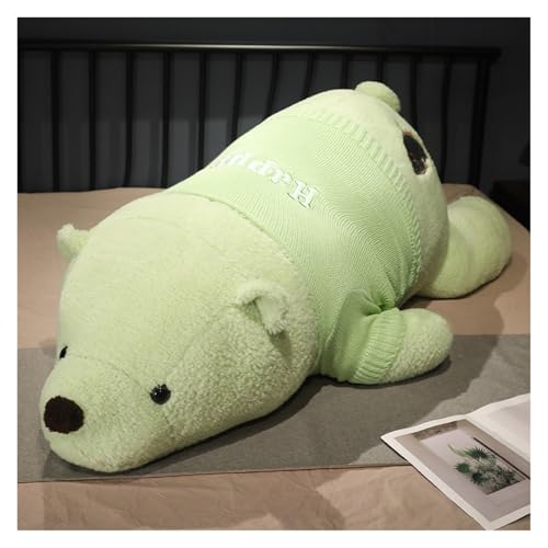 TOPLITHE Eisbär Plüsch Kissen, 90Cm Riesiger Bär Plüschtier Ausgestopfte Tiere Langes Körperkissen for Kinder Weihnachten Geburtstag(Green) von TOPLITHE