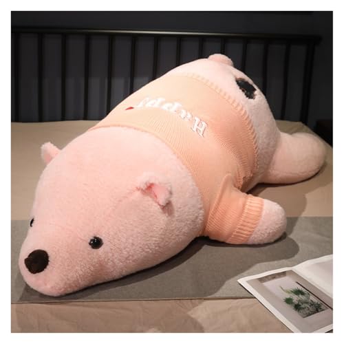 TOPLITHE Eisbär Plüsch Kissen, 90Cm Riesiger Bär Plüschtier Ausgestopfte Tiere Langes Körperkissen for Kinder Weihnachten Geburtstag(Pink) von TOPLITHE