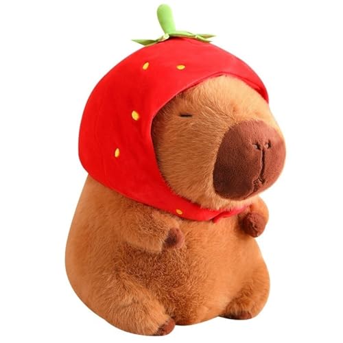 TOPLITHE Erdbeer Capybara Kuscheltier, Weiche und Niedliche Stofftier Plüsch Heimdekoration Handmade Design Toy Puppen for Kinder und Erwachsene (22CM/8IN) von TOPLITHE