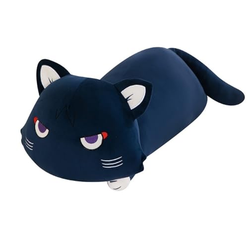 TOPLITHE Genshin Scaramouche Katzen Kuscheltiere Kissen, Wanderer Plüschtiere Weiches Süßes Impact Charakter Kissenspielzeug for Gamer Fans Geschenk(Color:Color b,Size:110CM/43IN) von TOPLITHE