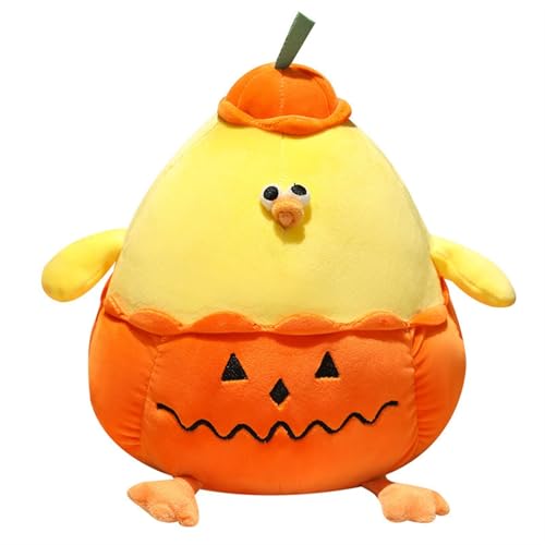 TOPLITHE Halloween Huhn Plüschtier, Lustiges Gelbes Kürbisküken Molliges Kuscheltier Geschenk for Kinder Jungen und Mädchen Halloween Geburtstag(60CM/23IN) von TOPLITHE