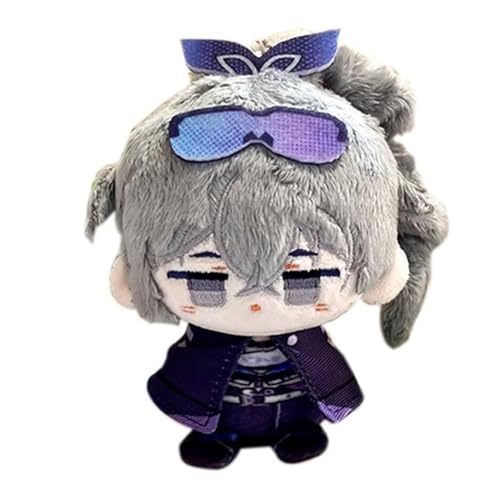 TOPLITHE Honkai Star Rail Kuscheltier, 12CM Kawaii Anime Plüsch Schlüsselanhänger Weiche Entzückende Baumwoll Plüschpuppe for HSR Fans Geschenke(Size:Silver Wolf) von TOPLITHE