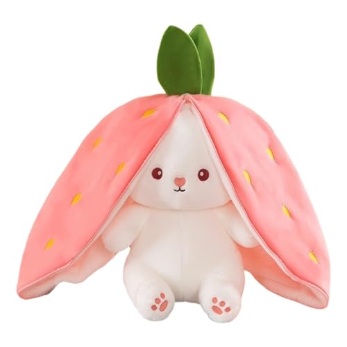 TOPLITHE Hübsches Hasen Kuscheltier, Kawaii Wende Häschen Stofftier Karotte Das Sich In Ohren Hasen Plüschtier Geschenk for Jungen Und Mädchen Verwandelt(Color:Pink,Size:65CM/25.5IN) von TOPLITHE