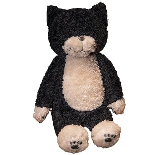 TOPLITHE Kawaii Katzen Kuscheltier, Beschwerte Katze Ausgestopfte Cartoon Tiere Weiches Plüschkissen Umarmungskissen Geschenke for Kinde Jungen und Mädchen(Black,70CM/28IN) von TOPLITHE