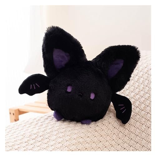 TOPLITHE Kleine Fledermaus Kuscheltier, Kawaii schwarz weiß Fledermaus gefüllte Tiere Engel Teufel Spielzeug for Mädchen Jungen Geburtstag Halloween (Size : Black) von TOPLITHE