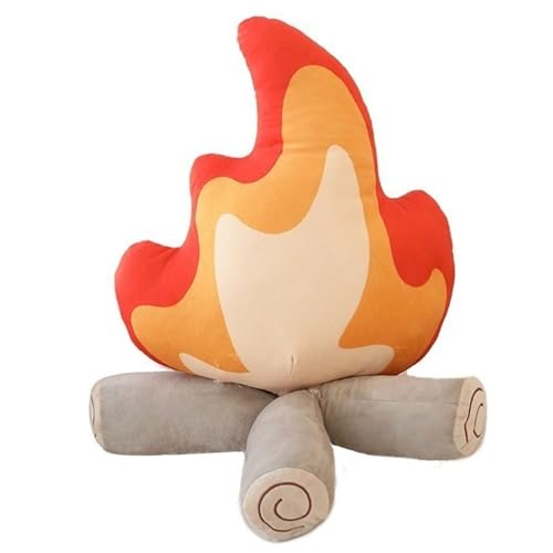 TOPLITHE Lagerfeuer Plüschtier, Künstliches Feuer Brennholz Simulation Lagerfeuer-Kissen Plüsch Weich Gefüllt Geschenk for Jungen Mädchen Erwachsene Camping Zimmer Dekoration (Size : 30X27CM) von TOPLITHE