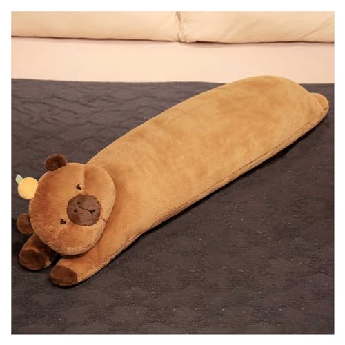 TOPLITHE Lange Süße Capybara Plüschtier, Süßes Großes Capybara Schlaf Kuscheltier Umarmendes Kawaii Stofftier Geschenk für Kinder Jungen Mädchen Schlafzimmer Sofa Dekor(Brown,120cm) von TOPLITHE