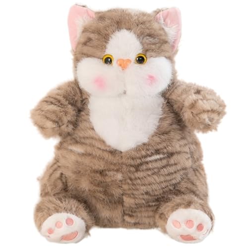 TOPLITHE Mollige Katze Aus Plüsch, Gewichtete Katze Gefüllt Mit Cartoon Tieren Weiches Plüschtier Umarmungskissen Geschenke for Kinder Jungen und Mädchen(Yellow,45CM/17IN) von TOPLITHE