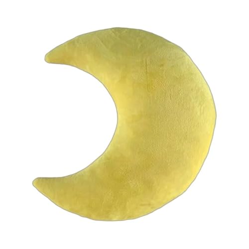 TOPLITHE Mondkissen Kuscheltier, Wolkenförmiges Gefülltes Plüschtier Gelber Mond Weiches Wurfkissen for Kinder Und Erwachsene Geschenke (Color : Moon, Size : 30CM/11IN) von TOPLITHE