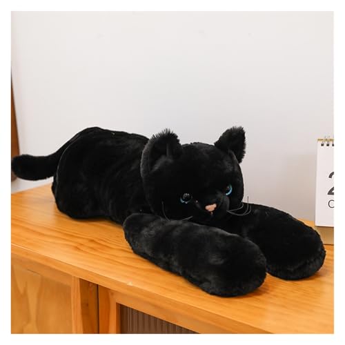 TOPLITHE Niedliche Plüsch Katze, 70Cm Langes Arm Kätzchen Gefüllte Plüschpuppe Weiches Kuschelkissen Geschenk for Kinder Erwachsene Geburtstag Weihnachten(Black) von TOPLITHE