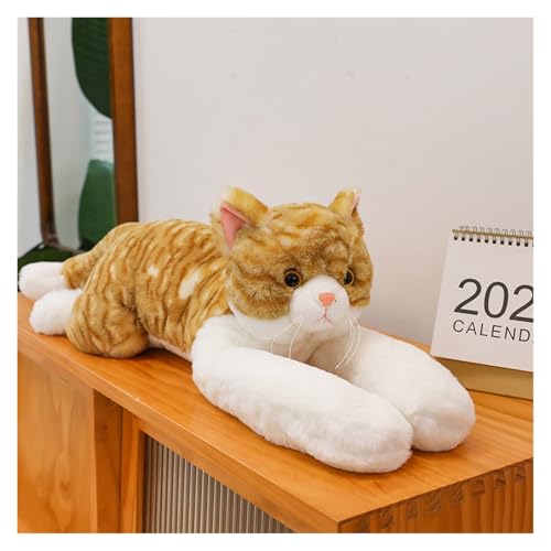 TOPLITHE Niedliche Plüsch Katze, 70Cm Langes Arm Kätzchen Gefüllte Plüschpuppe Weiches Kuschelkissen Geschenk for Kinder Erwachsene Geburtstag Weihnachten(Brown) von TOPLITHE