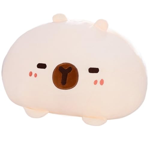 TOPLITHE Niedliches Capybara Plüschkissen, Capybara Kuscheltiere Plüschtier Kuscheltier Umarmungskissen Weiches Kissen for Kinder und Erwachsene(White,50CM/20IN) von TOPLITHE