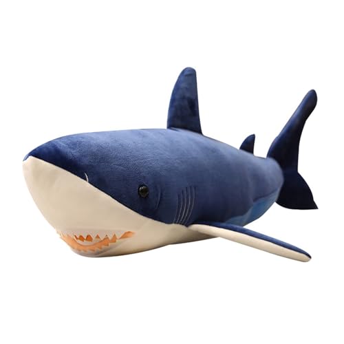 TOPLITHE Plüsch Simulations Hai, Riesiges Megalodon Kuscheltier Weiches Plüsch Wurfkissen Geschenk for Kinder Jungen und Mädchen(Blue,110CM/43.3IN) von TOPLITHE