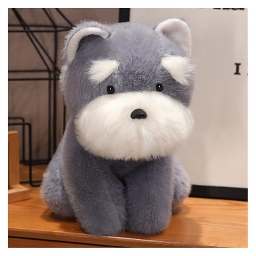 TOPLITHE Schnauzer Hund Kuscheltier, Niedlicher Schnauzer Welpe, Stofftiere Weiches Plüschtier Geschenk for Kinder Jungen und Mädchen Heimdekoration(Gray,45CM/17IN) von TOPLITHE