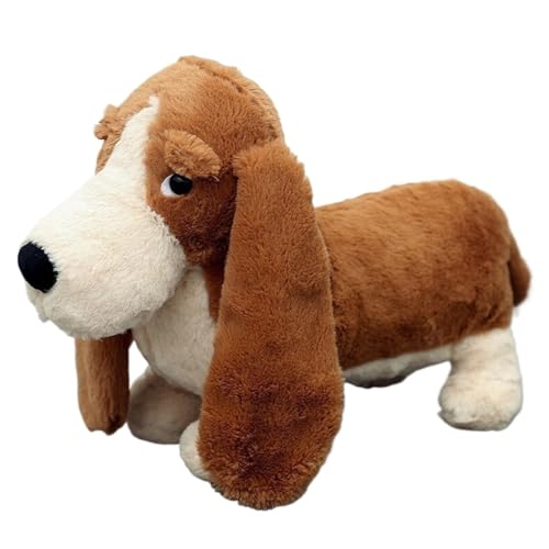 TOPLITHE Simulation Dackel Plüsch, 30Cm Lebensechte Hunde Kuscheltiere Geschnittenes Welpen Plüschtier for Kinder Jungen und Mädchen Heimdekoration(Randall Basset Hound) von TOPLITHE