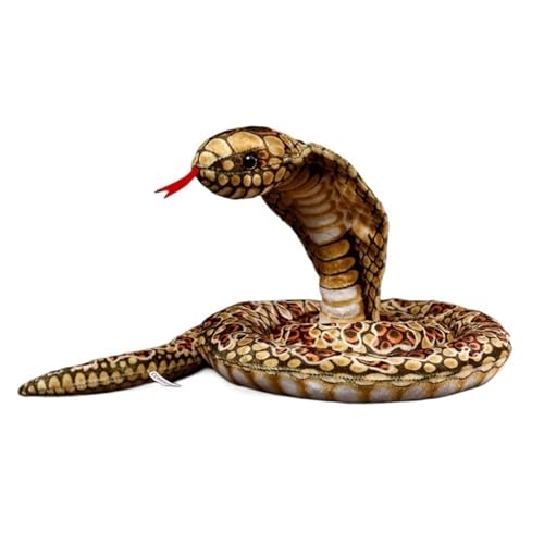 TOPLITHE Simulation Kobra Kuscheltiere, Lebensechte Kobra Plüschtiere Realistische Schlangen Parodie Spielzeuge for Streich Requisiten Party Dekorationen(Yellow,110CM/43IN) von TOPLITHE