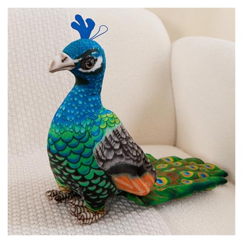 TOPLITHE Simulation Pfau Kuscheltiere, Realistische Pfau Plüsch Weiches Plüsch Geschenk for Jungen Mädchen Geburtstag Weihnachten(32CM/12IN) von TOPLITHE