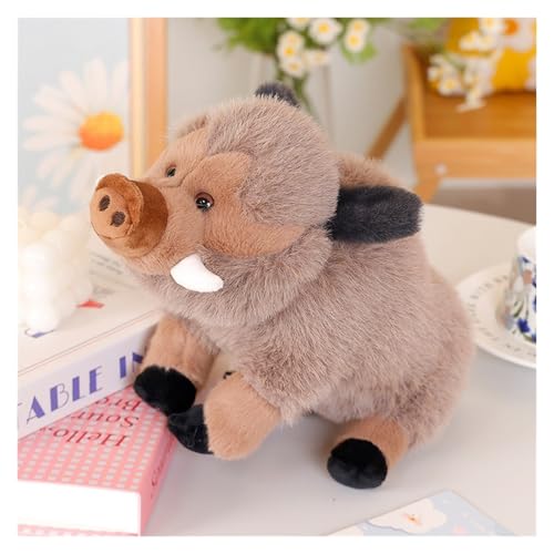 TOPLITHE Simulation Wildschwein Plüsch, 30Cm Süßes Wildschwein Kuscheltier Weiches Schwein Plüschtier Geschenk for Kinder Jungen Mädchen(Gray) von TOPLITHE