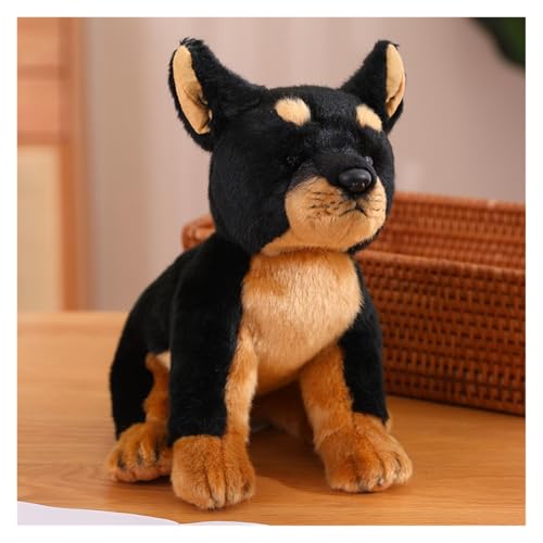 TOPLITHE Simulations Hund Kuscheltier, 20Cm Lebensechter Welpe Kuscheltier Flauschiges Hunde Plüschtier Geschenk for Jungen und Mädchen for Geburtstag(Doberman Pinscher) von TOPLITHE