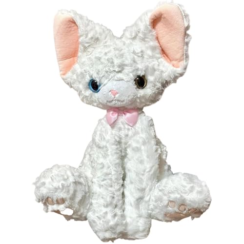 TOPLITHE Süßes Devon Rex Katzen Plüschtier, Schwarze Katzenpuppe, Kuscheltiere, Plüschtier for Kinder Und Erwachsene, Geburtstag, Weihnachten(BLUE) von TOPLITHE