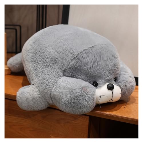 TOPLITHE Süßes Robben Plüschtier, Molliges Robben Stofftier Kreative Meerestiere Umarmungskissen Geschenk for Kinder Jungen Mädchen Heimdekoration(Gray,40CM/15IN) von TOPLITHE