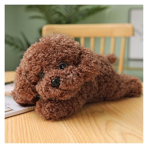 TOPLITHE Teddy Hund Plüsch, Simulationswelpe Kuscheltier Pelziges Kuscheliges Plüschkissen Geschenk for Jungen Und Mädchen Heimdekoration(Black,27CM/10IN) von TOPLITHE