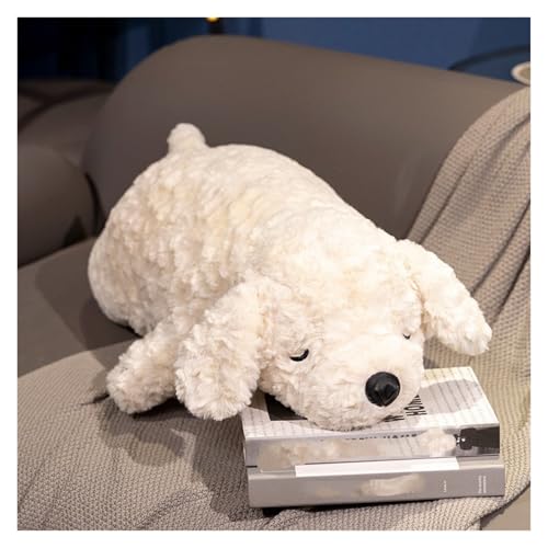 TOPLITHE Teddy Hunde Plüsch, Gewichtete Teddy Kuscheltiere Weiches Plüsch Umarmungskissen Geschenke for Kinder Jungen Mädchen Geburtstag(White,50CM/20IN) von TOPLITHE