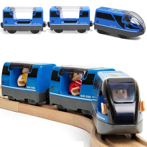 TOPLIVING Eisenbahn elektrische lok Holzeisenbahn Zug, Electric Train Toy, Kinder Lokomotive Kompatibel mit Holzschienen Kinder Spielzeug Junge Mädchen Kleinkind Spielzeug von TOPLIVING