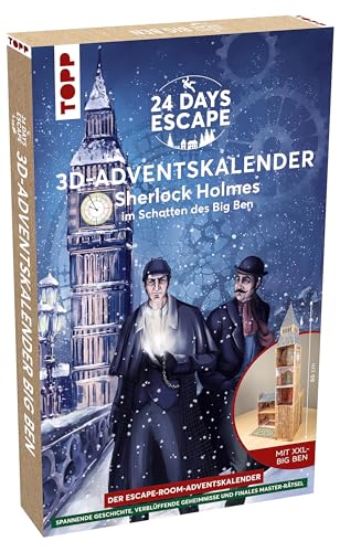 Topp 24 Days Escape 3D-Adventskalender – Sherlock Holmes im Schatten des Big Ben: 24 Rätsel rund um das XXL-Turmmodell. Für die ganze Familie von TOPP