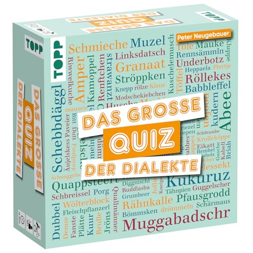 Das große Quiz der Dialekte. Entschlüsselt die schönsten Ausdrücke unserer Sprache. Mit authentischen Dialekten aus Deutschland, Österreich und der Schweiz. 2–8 Personen | ab 10 Jahren | 15 Minuten von TOPP