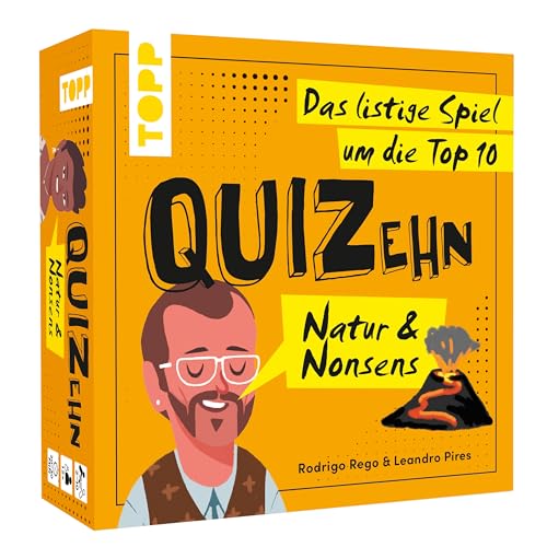 QUIZehn – Natur & Nonsens. Das listige Spiel um die Top 10. Partyspiel mit 100 irrwitzigen Quizfragen zu den Kuriositäten unseres Planeten von TOPP