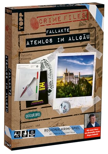 TOPP 18577 Crime Files – Fallakte: Atemlos im Allgäu. Ermitteln und Rätseln – mit realistischen Beweismitteln. Brandneue Regionalkrimi-Story von Bestsellerautor, Mehrfarbig von TOPP