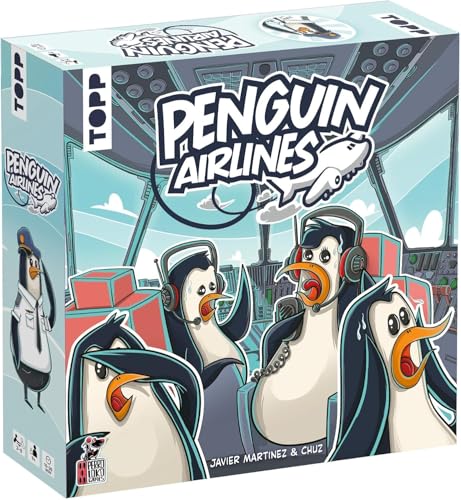 Penguin Airlines – Wer bringt den Vogel runter? Turbulentes Kommunikationsspiel in Echtzeit. Der Party-Flieger für nervenstarke Teams. 2–8 Spieler | ab 9 Jahren | 30 Minuten von TOPP