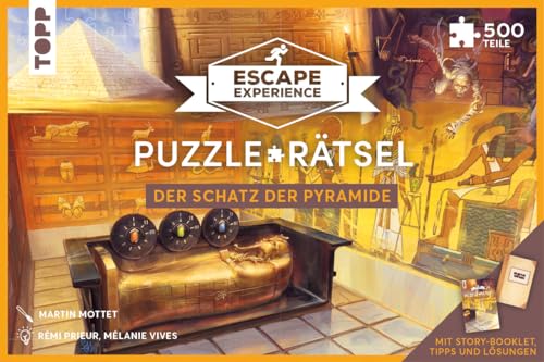 TOPP 18581 Experience Schatz der Pyramide.500 Teile voller Abenteuer und kniffliger Rätsel. Der Escape-Room zum Puzzlen 1+ Personen | Ab 12 Jahren | 90–120 Minuten, Mehrfarbig von TOPP