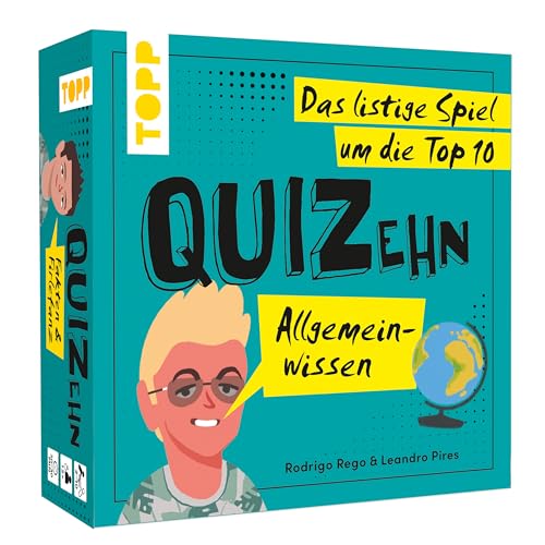 QUIZehn – Allgemeinwissen. Das listige Spiel um die Top 10. Partyspiel mit 100 irrwitzigen Quizfragen zu wirklich unnötigem Wissen von TOPP