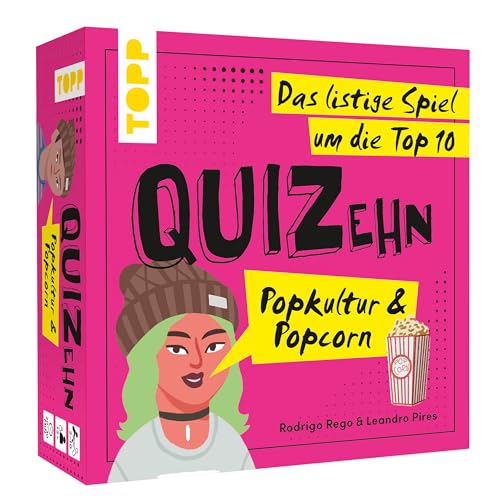 QUIZehn – Popkultur & Popcorn. Das listige Spiel um die Top 10. Partyspiel mit 100 irrwitzigen Quizfragen für Geeks, Nerds & Serienjunkies von TOPP