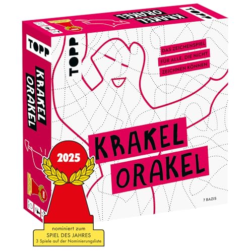TOPP Krakel-Orakel – Das Zeichenspiel für alle, die Nicht zeichnen können. Wer erkennt die schrägen Formen im Linien-Wirrwarr? 2–8 Personen | ab 10 Jahren | 30 Minuten TOPP Krakel-Orakel – Das Zeichenspiel für alle, die Nicht zeichnen können. Wer erkennt die schrägen Formen im Linien-Wirrwarr? 2–8 Personen | ab 10 Jahren | 30 Minuten von TOPP
