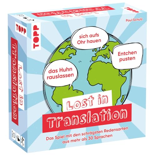 TOPP Lost in Translation – Das Spiel mit den schrägsten Redensarten aus mehr als 30 Sprachen. Gemeinsames Rätseln durch die Sprichworte der Welt – authentisch und von Muttersprachlern geprüft. von TOPP