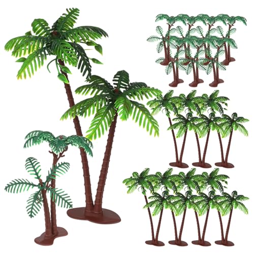 TOPPERFUN 18 Stück Tropische Mini-Palmenfiguren Regenwald-Diorama-Zubehör Künstliche Feengarten-Baum Outdoor-Spielzeug Mini-Kokosnussbaum Innenbankett Hawaii von TOPPERFUN