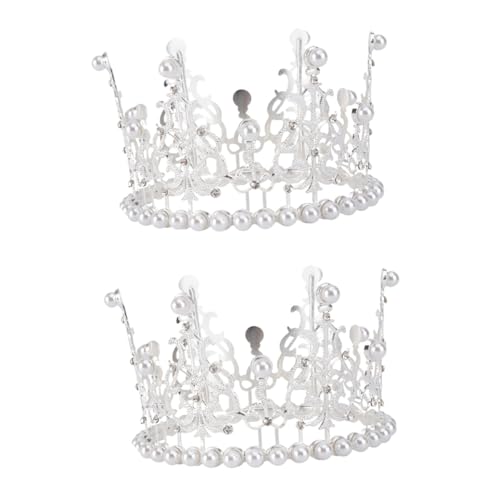 TOPPERFUN 2 Stück Teiliges Perlen Tortenaufsatz Silber Legierung Kuchen Deko Geburtstag Fest Party Schmuck für Braut TOPPERFUN 2 Stück Teiliges Perlen Tortenaufsatz Silber Legierung Kuchen Deko Geburtstag Fest Party Schmuck für Braut von TOPPERFUN