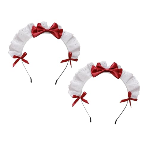 TOPPERFUN 2 Stück Teiliges Rotes Spitzen Haarreif mit Schleifen Leichtes Party und Cosplay Haarband für Mädchen Bequemer Kopfschmuck für Karneval Hochzeit und Bühnenauftritte TOPPERFUN 2 Stück Teiliges Rotes Spitzen Haarreif mit Schleifen Leichtes Party und Cosplay Haarband für Mädchen Bequemer Kopfschmuck für Karneval Hochzeit und Bühnenauftritte von TOPPERFUN