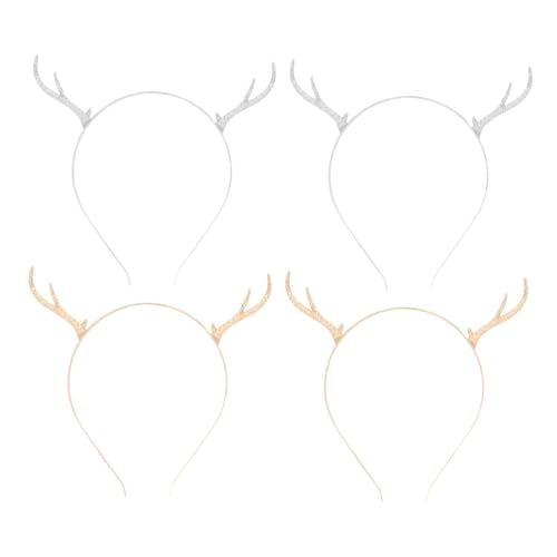 TOPPERFUN 4 Stück Teiliges Weihnachts Haarreif mit Rentiergeweih Festlicher Xmas Kopfschmuck für Erwachsene und Einstellbare Haarbänder für Weihnachtsfeier und Winter Party TOPPERFUN 4 Stück Teiliges Weihnachts Haarreif mit Rentiergeweih Festlicher Xmas Kopfschmuck für Erwachsene und Einstellbare Haarbänder für Weihnachtsfeier und Winter Party von TOPPERFUN
