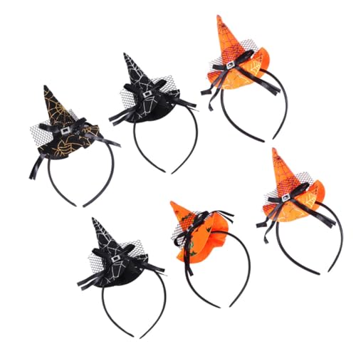 TOPPERFUN 6 Stück Teiliges Halloween Hexenhut Stirnband mit Bronzierter Kürbis und Dekoration Spitzes Haarband für Erwachsene und Modisches und Bequemes Haaraccessoire für Halloween Kostüm TOPPERFUN 6 Stück Teiliges Halloween Hexenhut Stirnband mit Bronzierter Kürbis und Dekoration Spitzes Haarband für Erwachsene und Modisches und Bequemes Haaraccessoire für Halloween Kostüm von TOPPERFUN